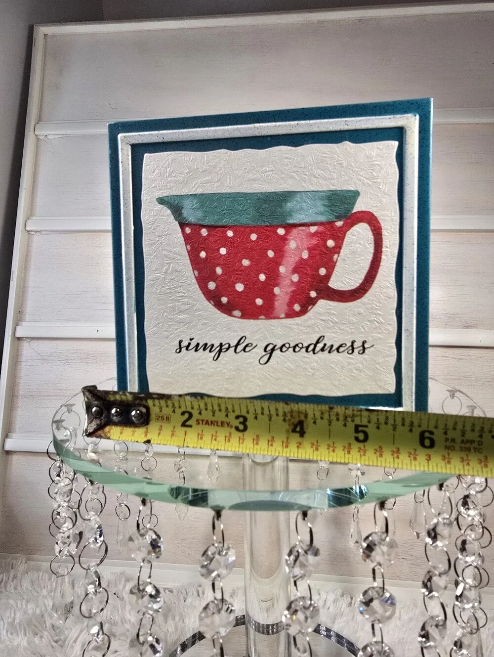 The Pioneer Woman Simple Goodness Polka Dot Teacup Wall Plaque - Red & Teal